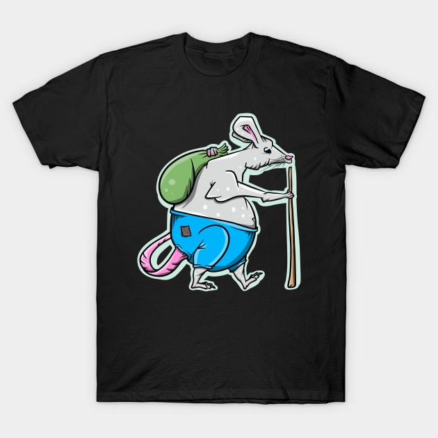 Rat Hiking T-Shirt by mailboxdisco